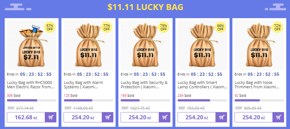 GearBest Lucky Bags shopping sale 1111